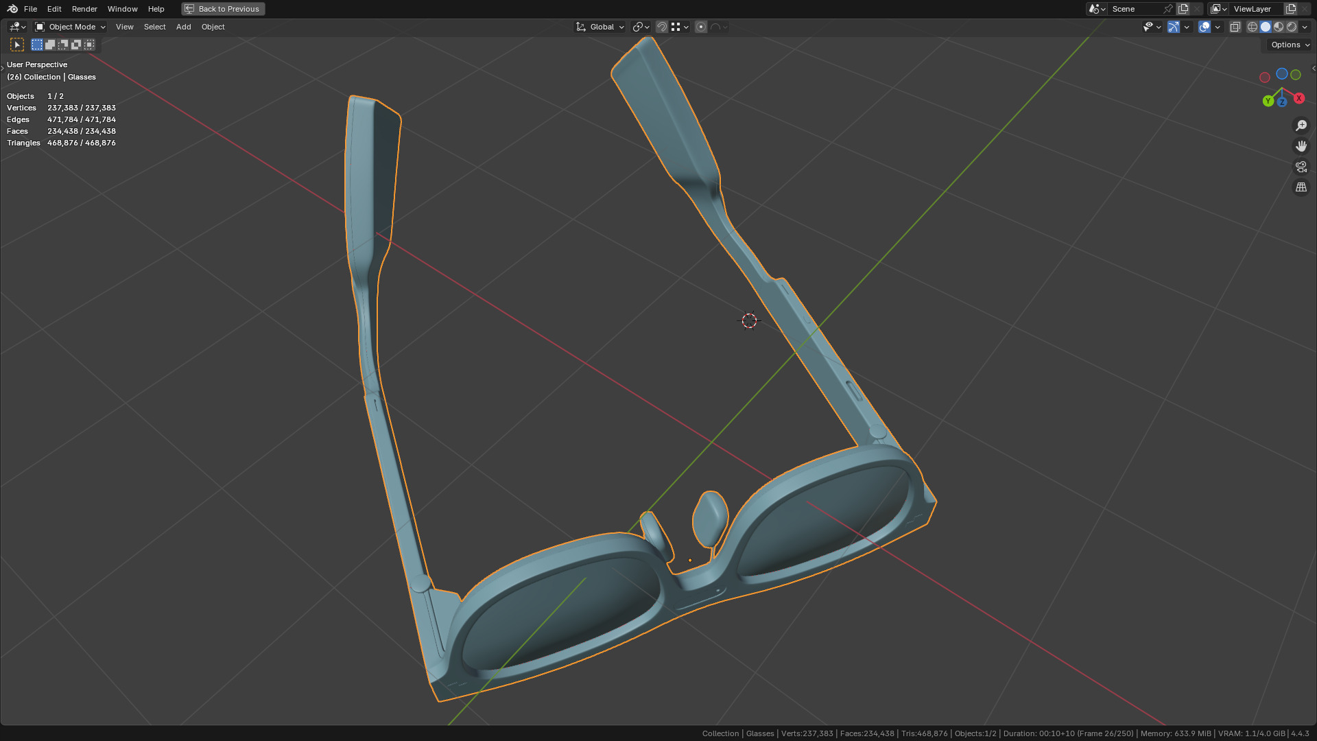 TCL Rayneo X2 AR Glasses 80 percent  similar 3D model_10