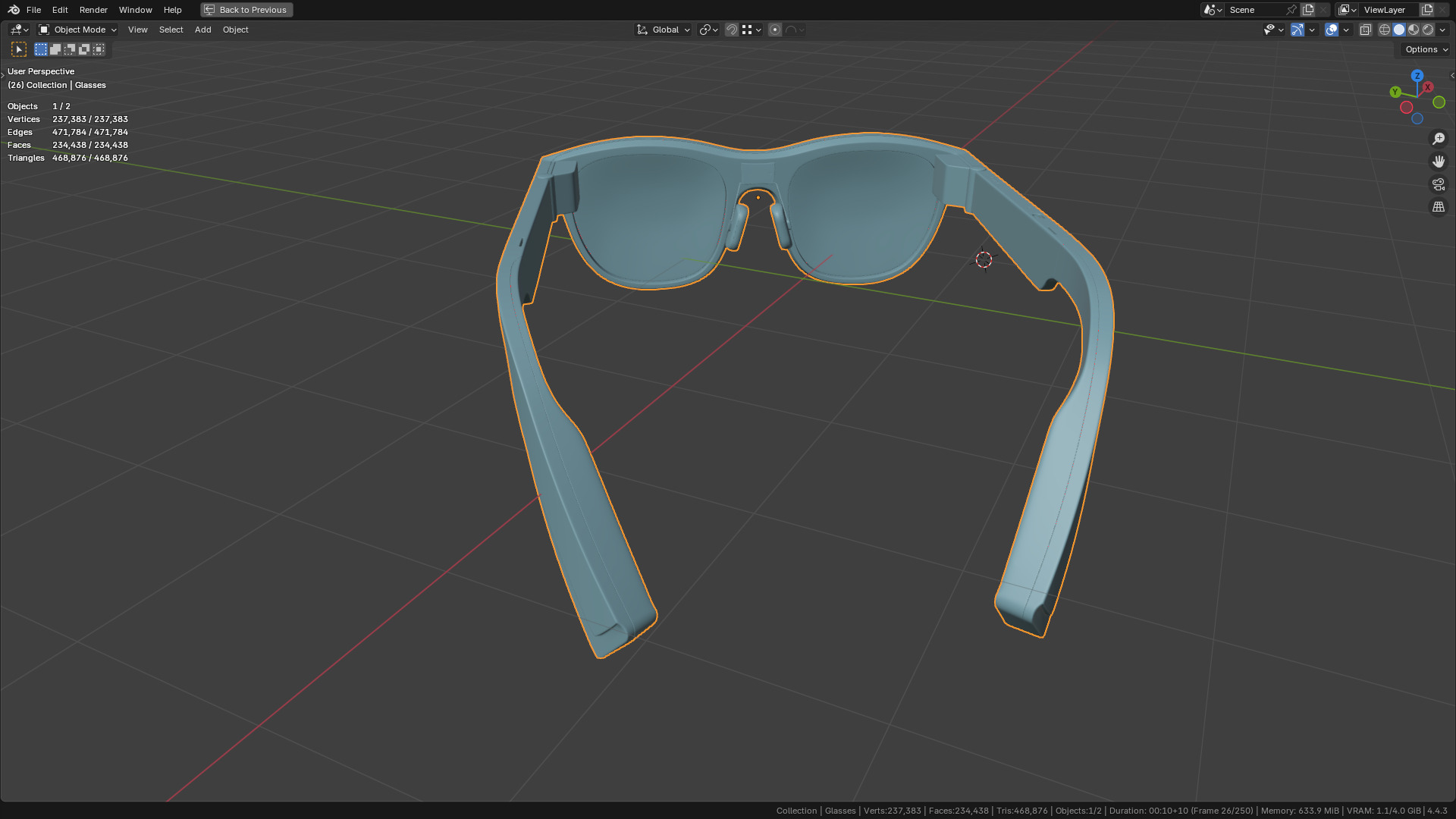 TCL Rayneo X2 AR Glasses 80 percent  similar 3D model_3