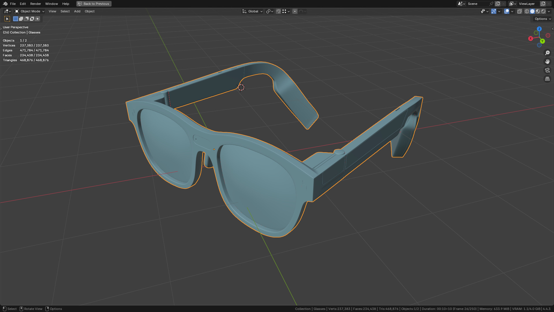 TCL Rayneo X2 AR Glasses 80 percent  similar 3D model_2