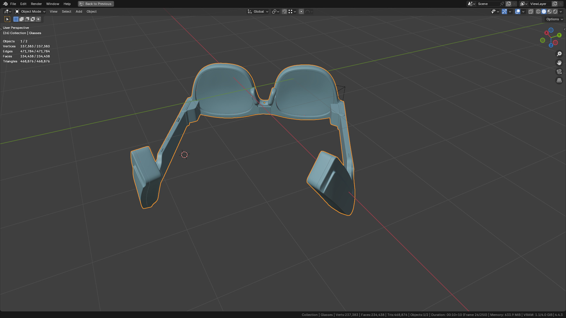 TCL Rayneo X2 AR Glasses 80 percent  similar 3D model_12
