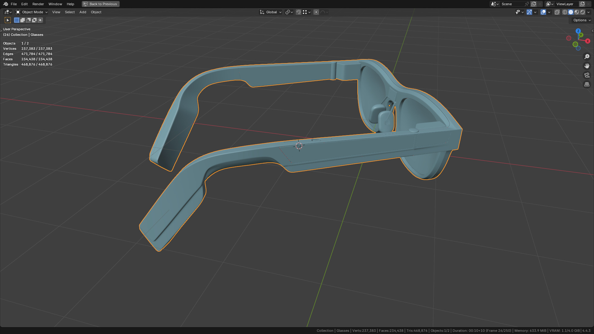 TCL Rayneo X2 AR Glasses 80 percent  similar 3D model_4