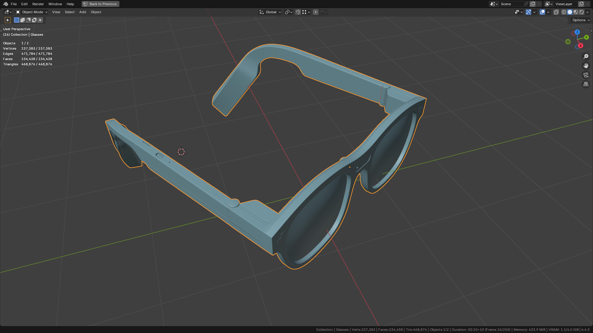 TCL Rayneo X2 AR Glasses 80 percent  similar 3D model_5