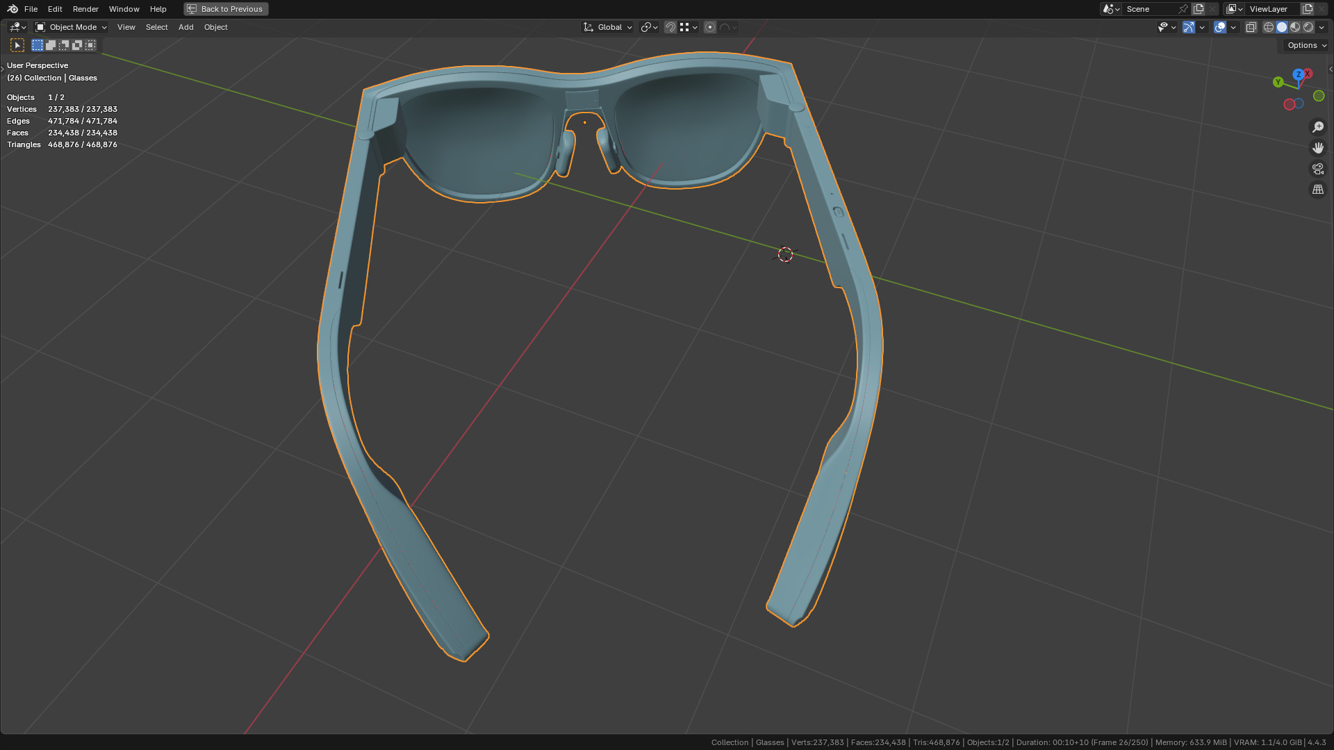 TCL Rayneo X2 AR Glasses 80 percent  similar 3D model_7