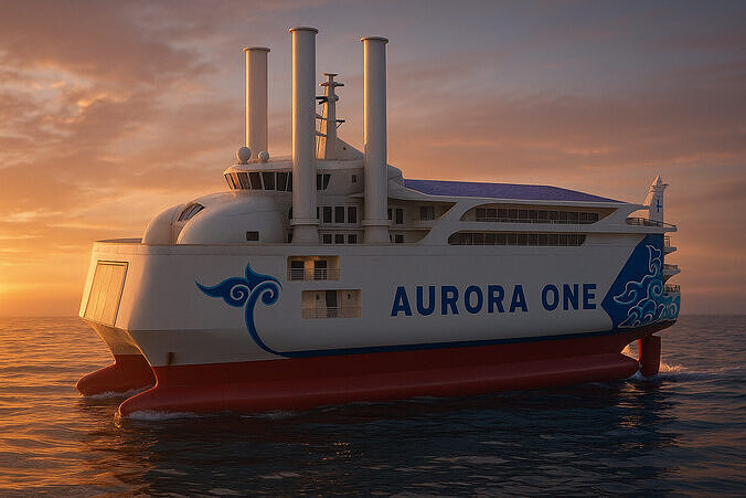 Aurora One Futuristic RoRo Passenger Ship Concept 3D print model