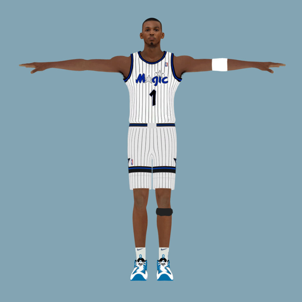T-Pose Rigged Penny Hardaway Orlando Magic 1995 3D model_6
