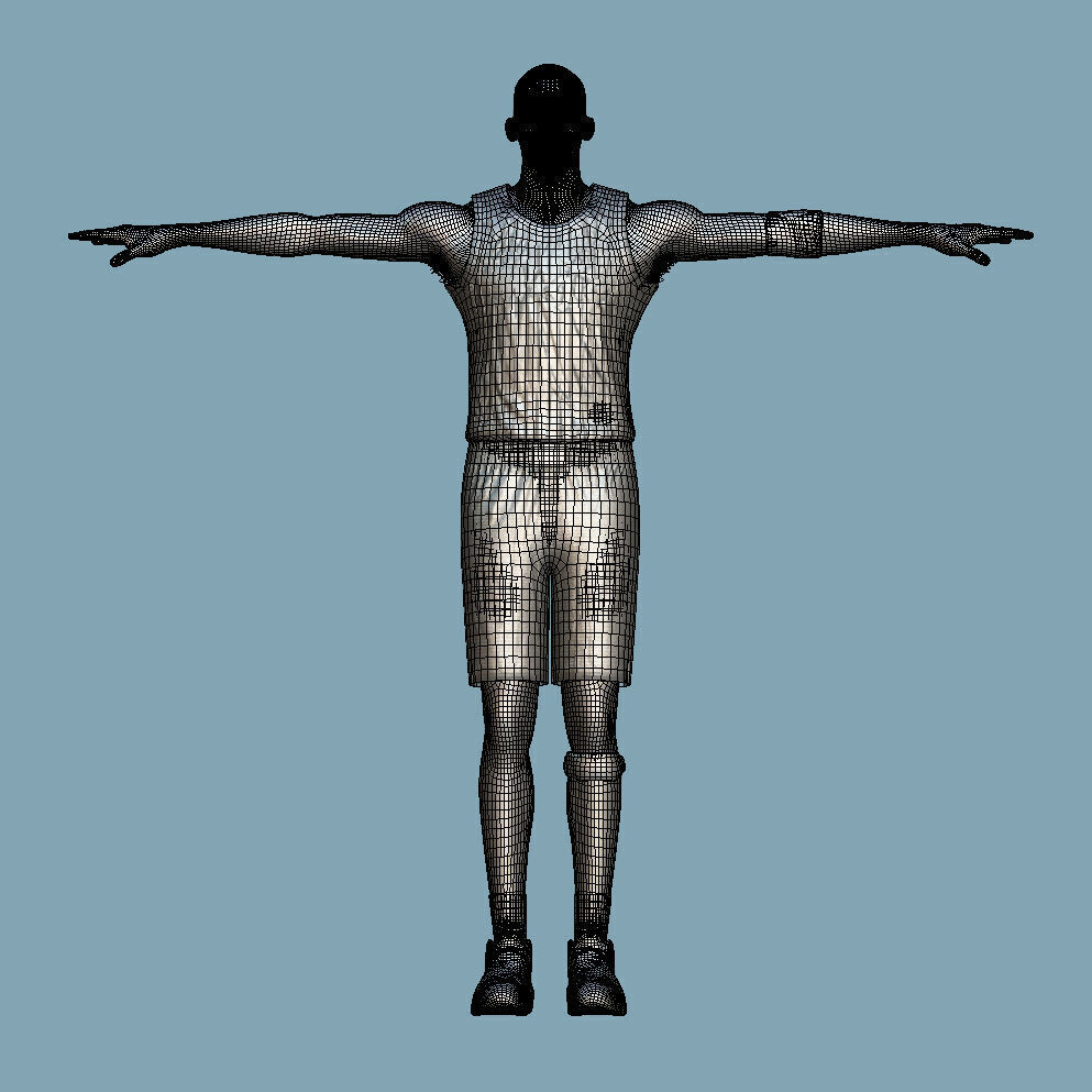 T-Pose Rigged Penny Hardaway Orlando Magic 1995 3D model_4