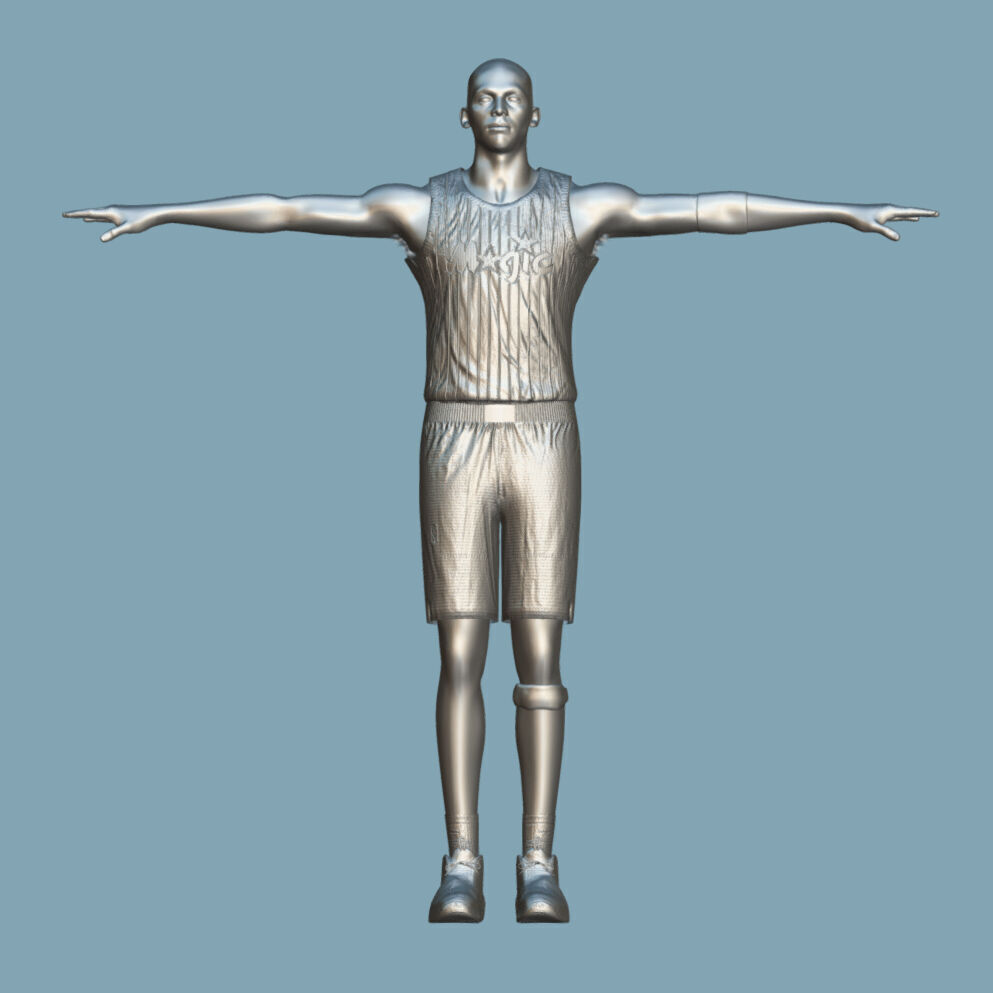T-Pose Rigged Penny Hardaway Orlando Magic 1995 3D model_3