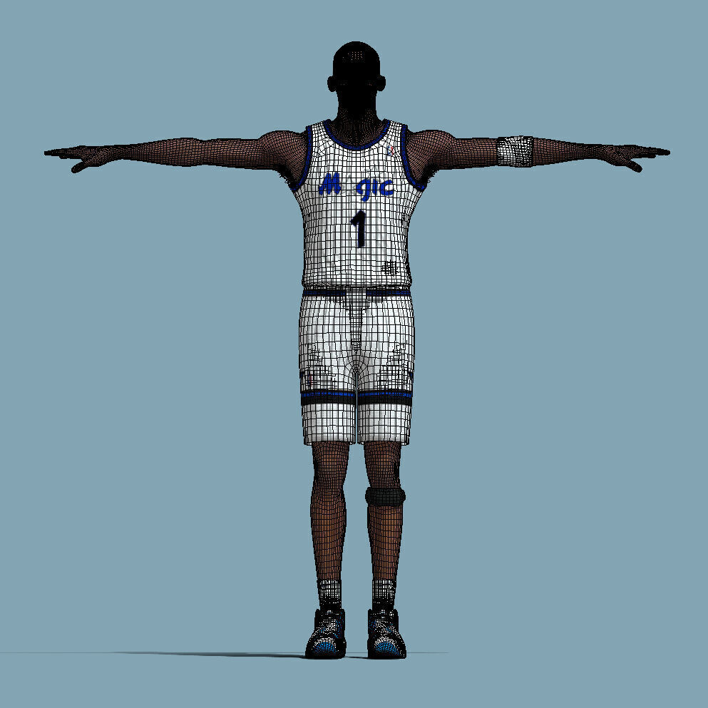 T-Pose Rigged Penny Hardaway Orlando Magic 1995 3D model_5