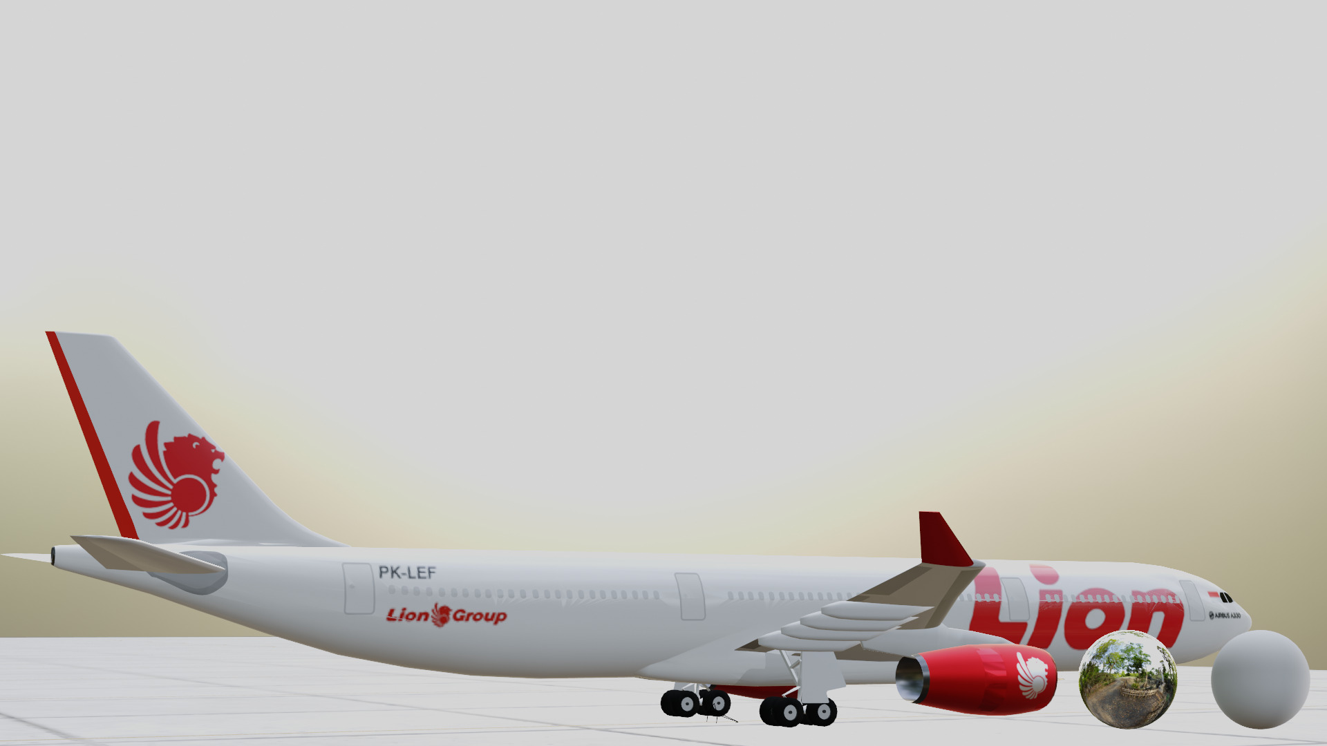 Airbus A330-300 Airliner - Lion Air Low-poly 3D model Low-poly 3D model_9