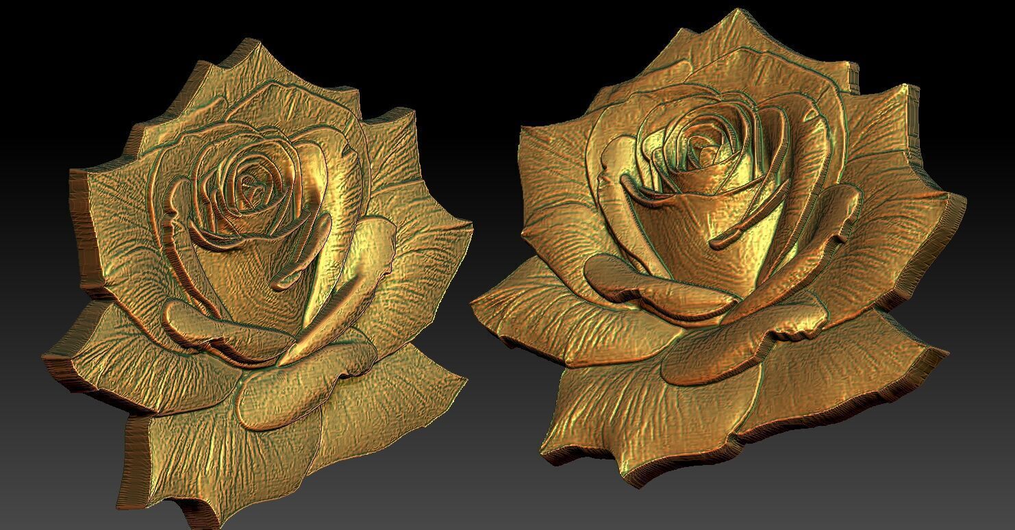 7 Rose CNC Relief Model 3D print model_8