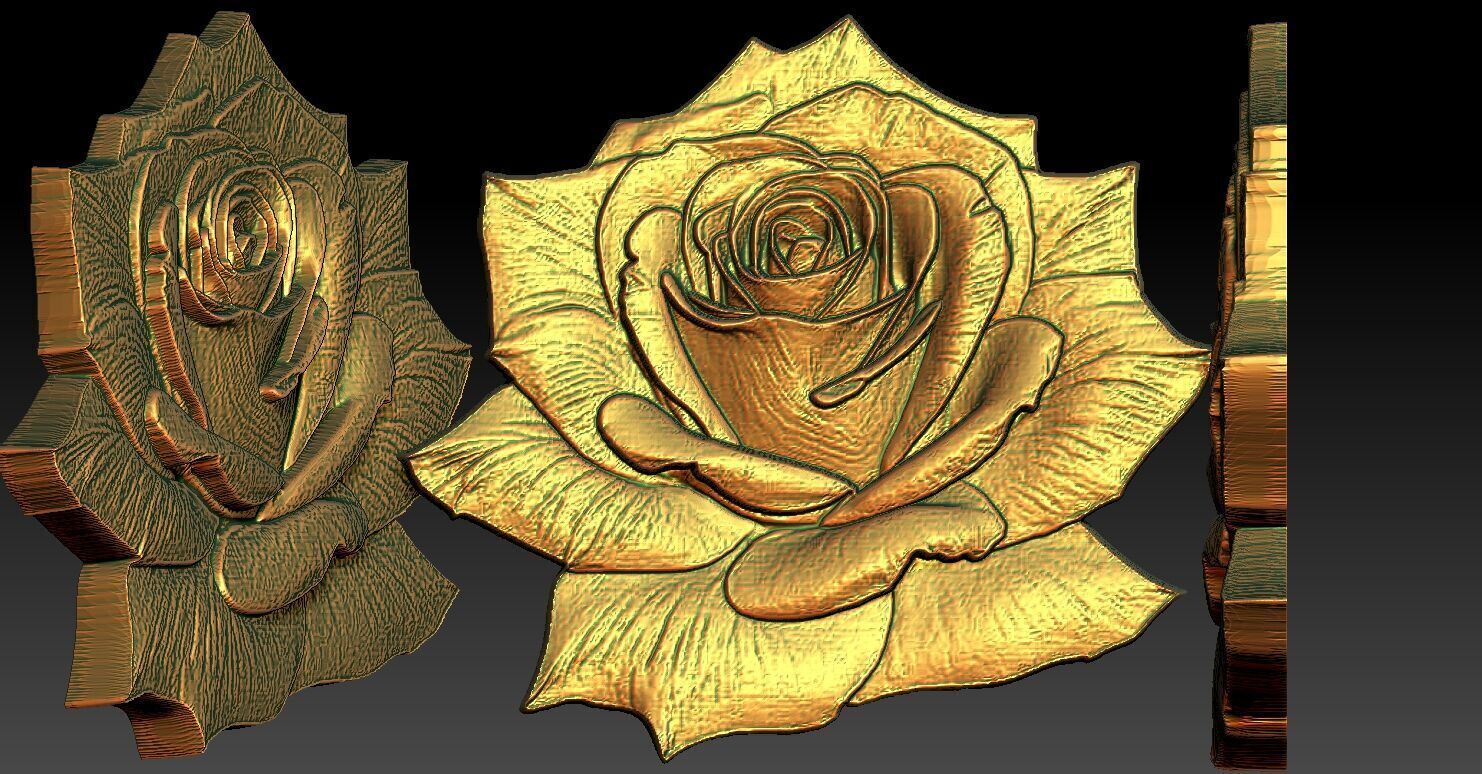 7 Rose CNC Relief Model 3D print model_1