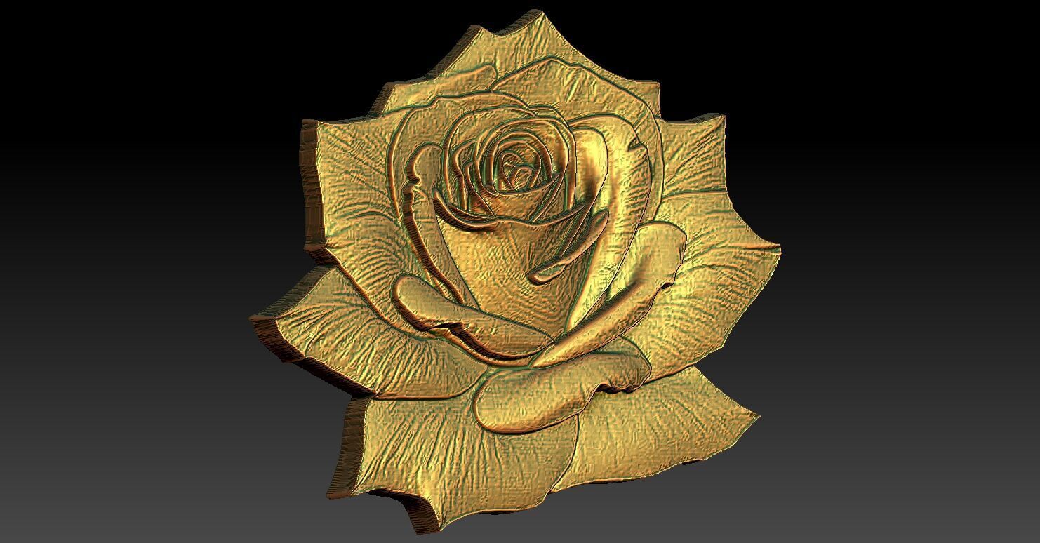 7 Rose CNC Relief Model 3D print model_3
