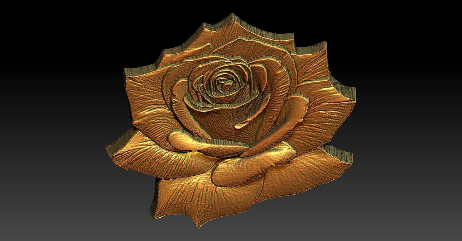 7 Rose CNC Relief Model 3D print model_6