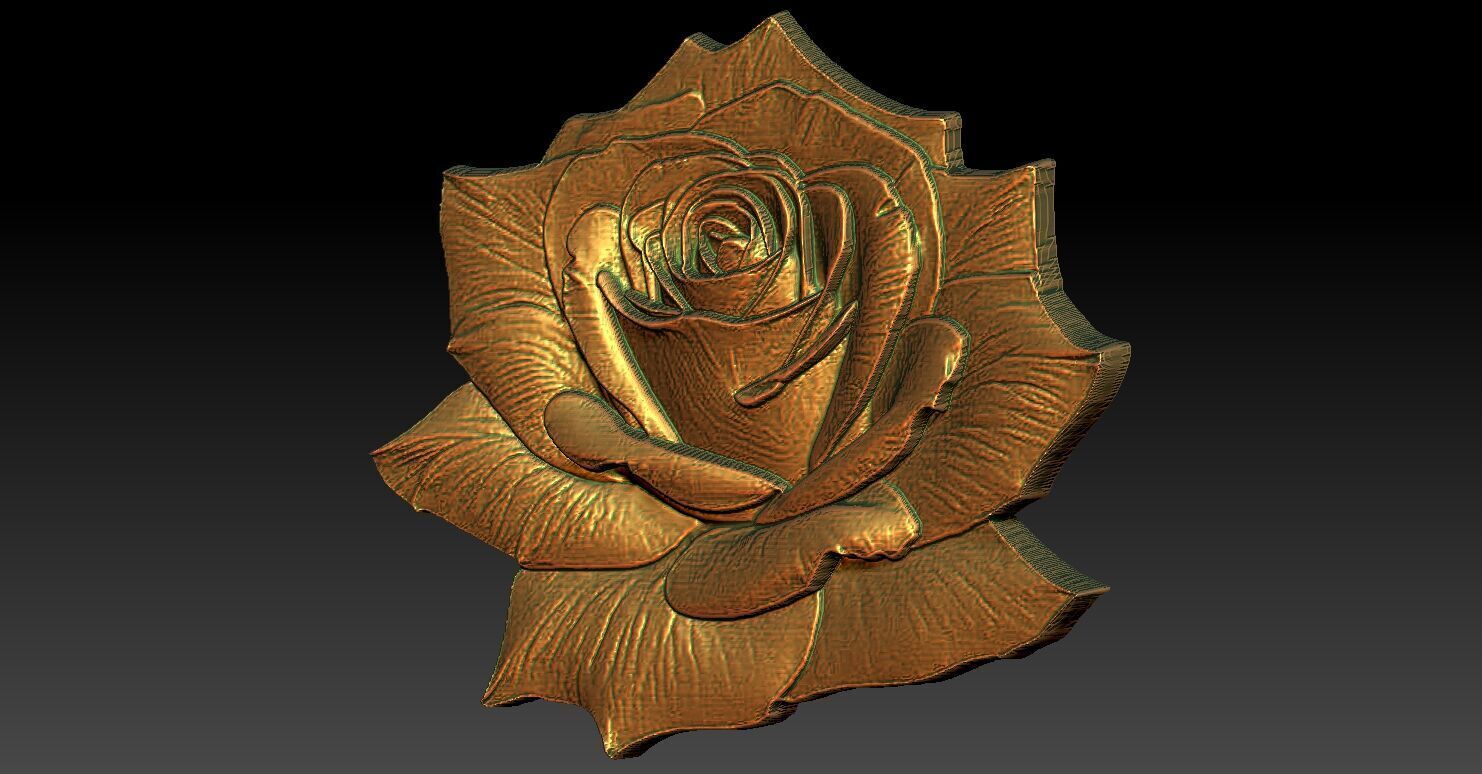 7 Rose CNC Relief Model 3D print model_4