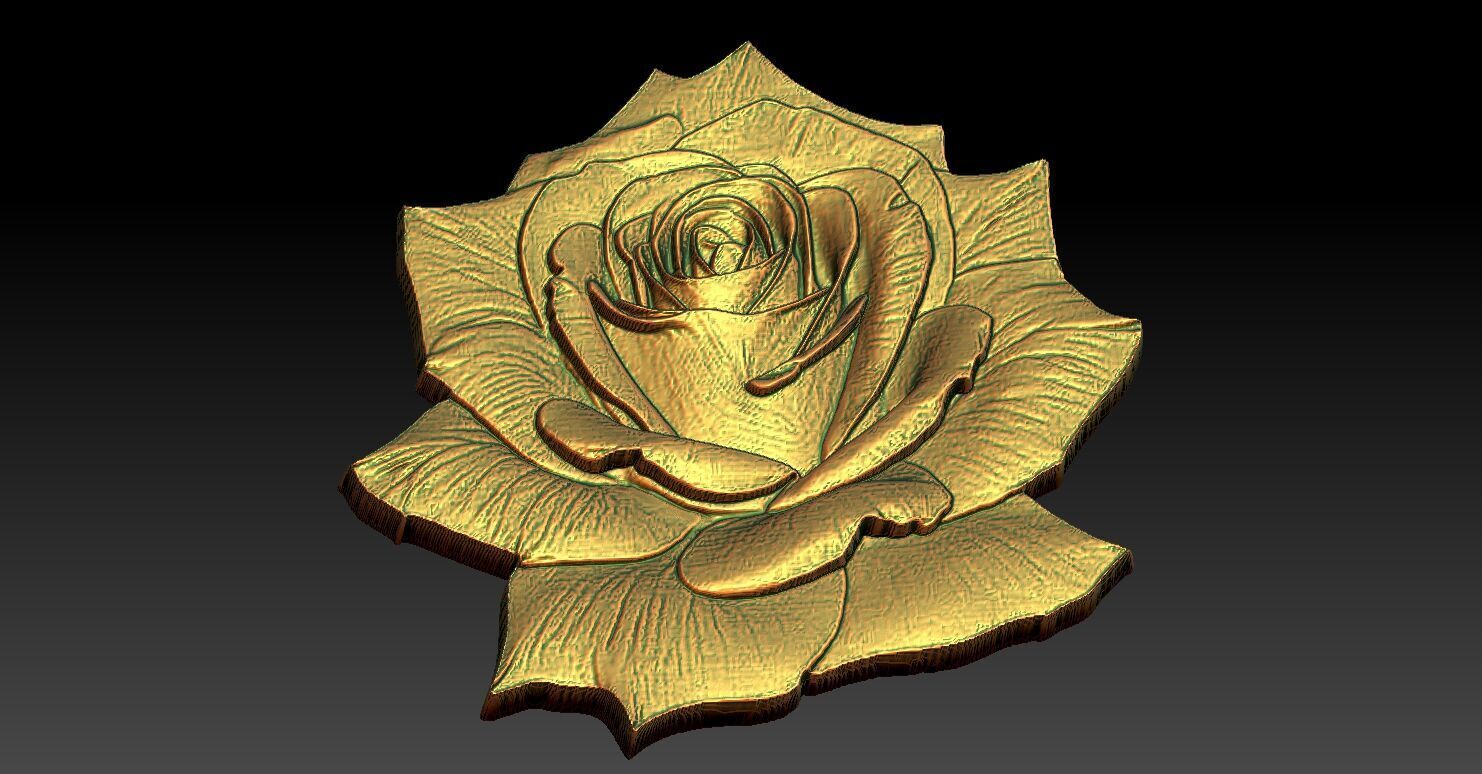 7 Rose CNC Relief Model 3D print model_5