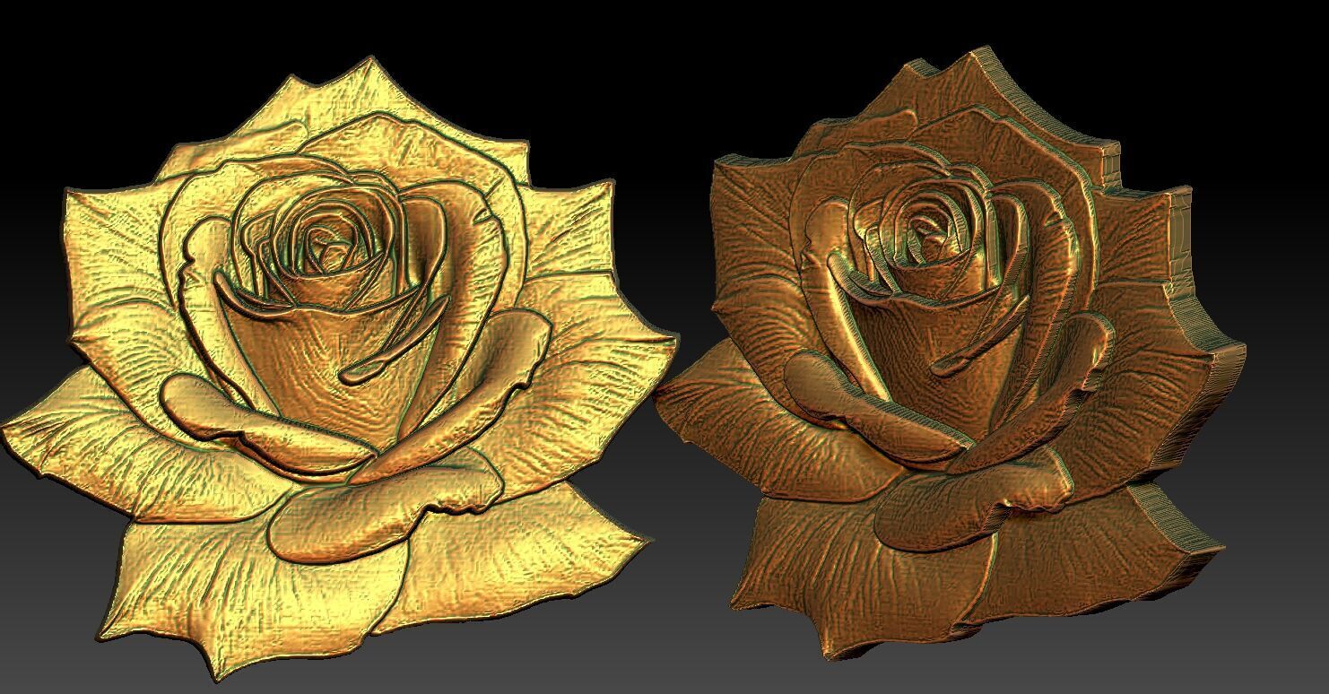 7 Rose CNC Relief Model 3D print model_2