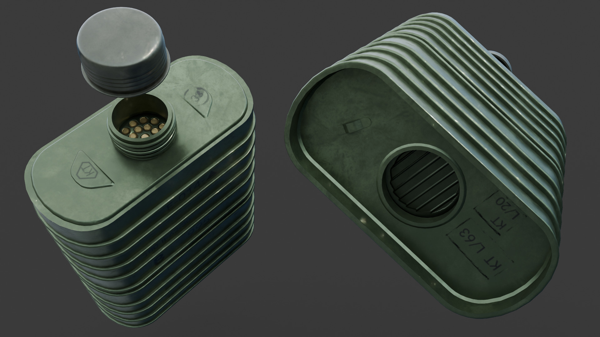 E-014 Filter Low-poly 3D model_1