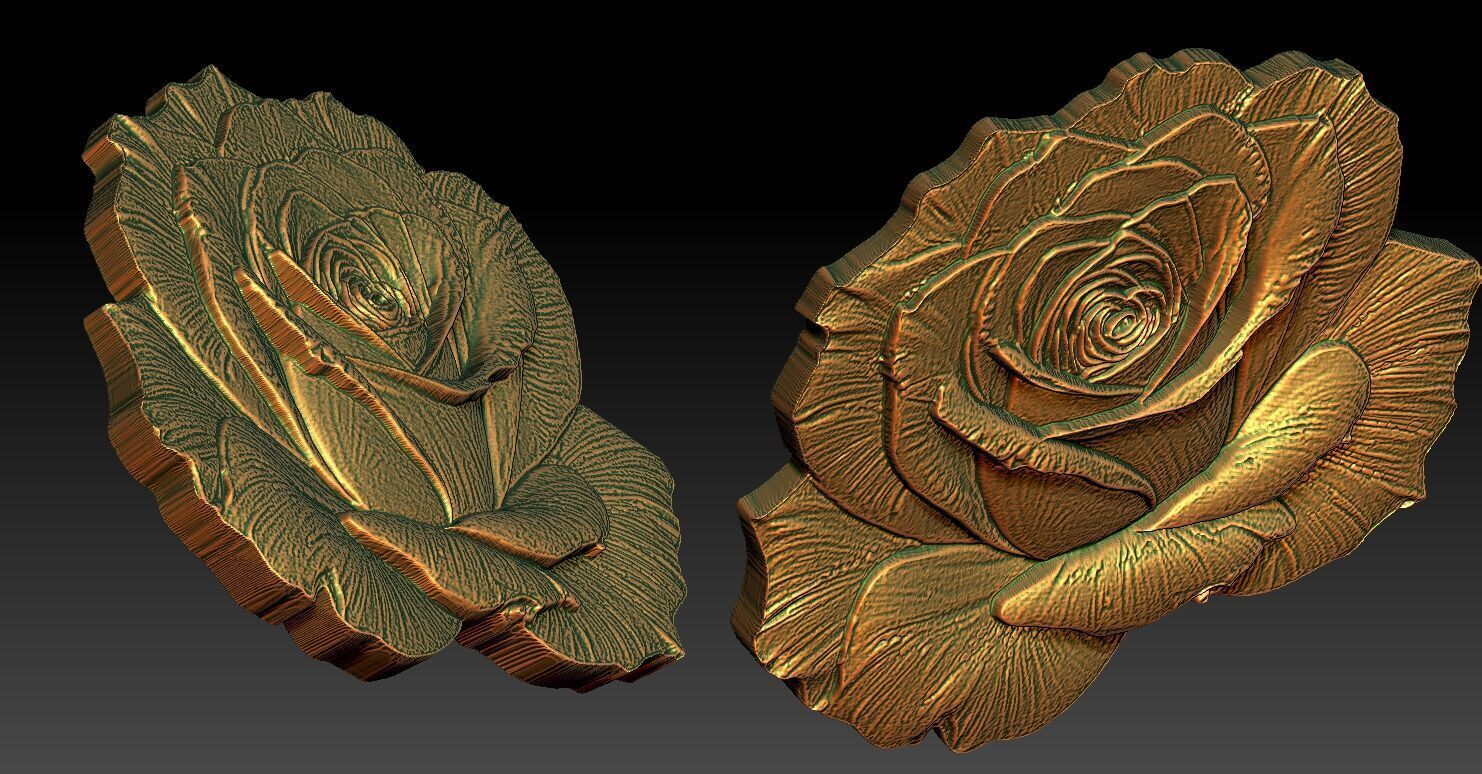 8 Rose CNC Relief Model 3D print model_5