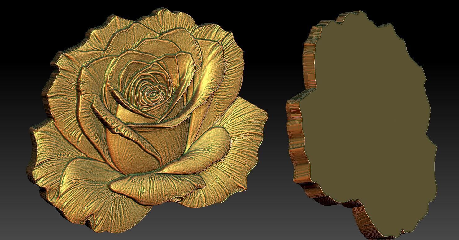 8 Rose CNC Relief Model 3D print model_4