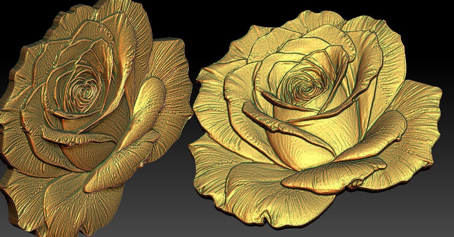 8 Rose CNC Relief Model 3D print model_6
