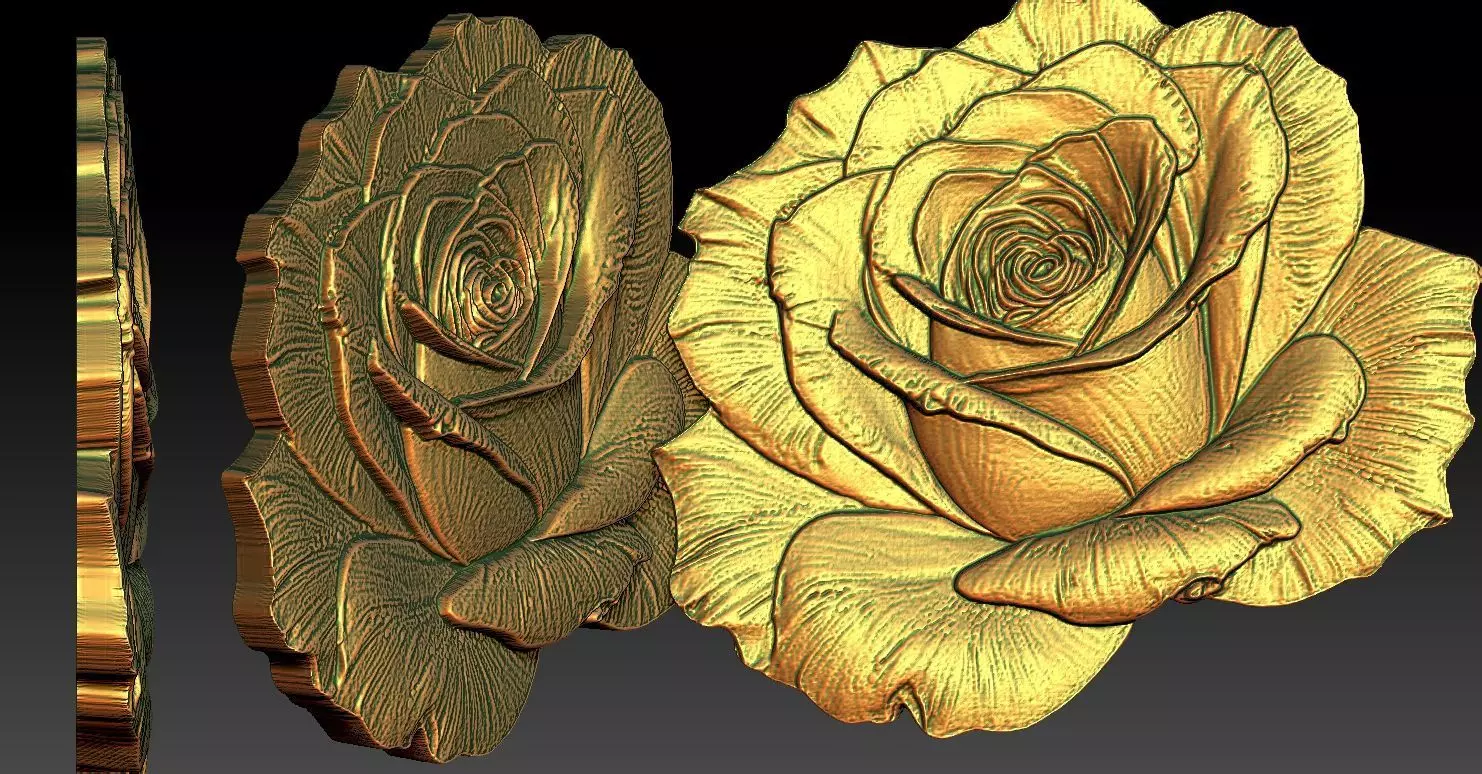 8 Rose CNC Relief Model 3D print model_0