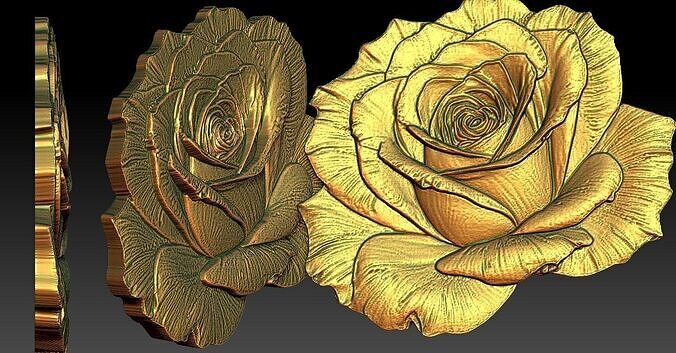 8 Rose CNC Relief Model 3D print model