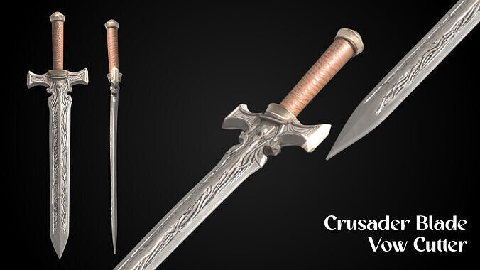 Stylized Knight Sword - Crusader Blade - Vow Cutter 3D model