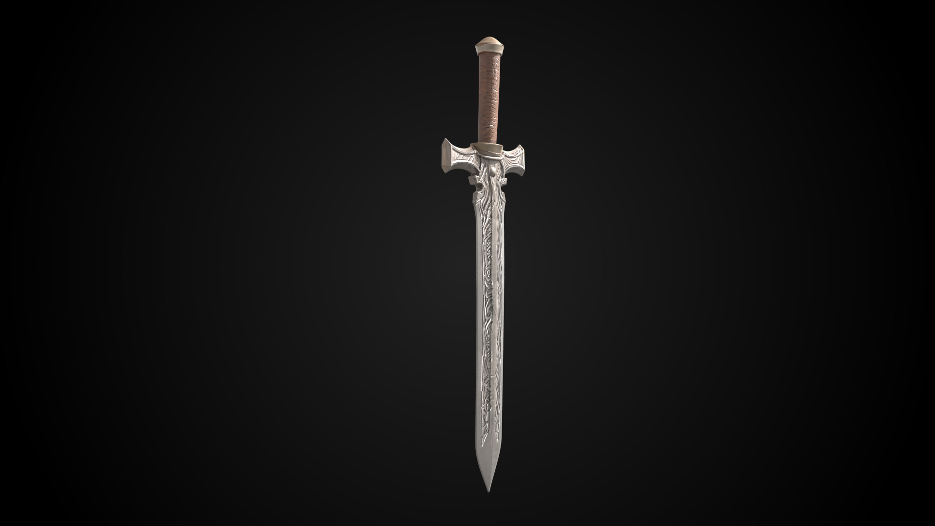 Stylized Sword - Crusader Blade Vow Cutter - Game Ready 3D model_8