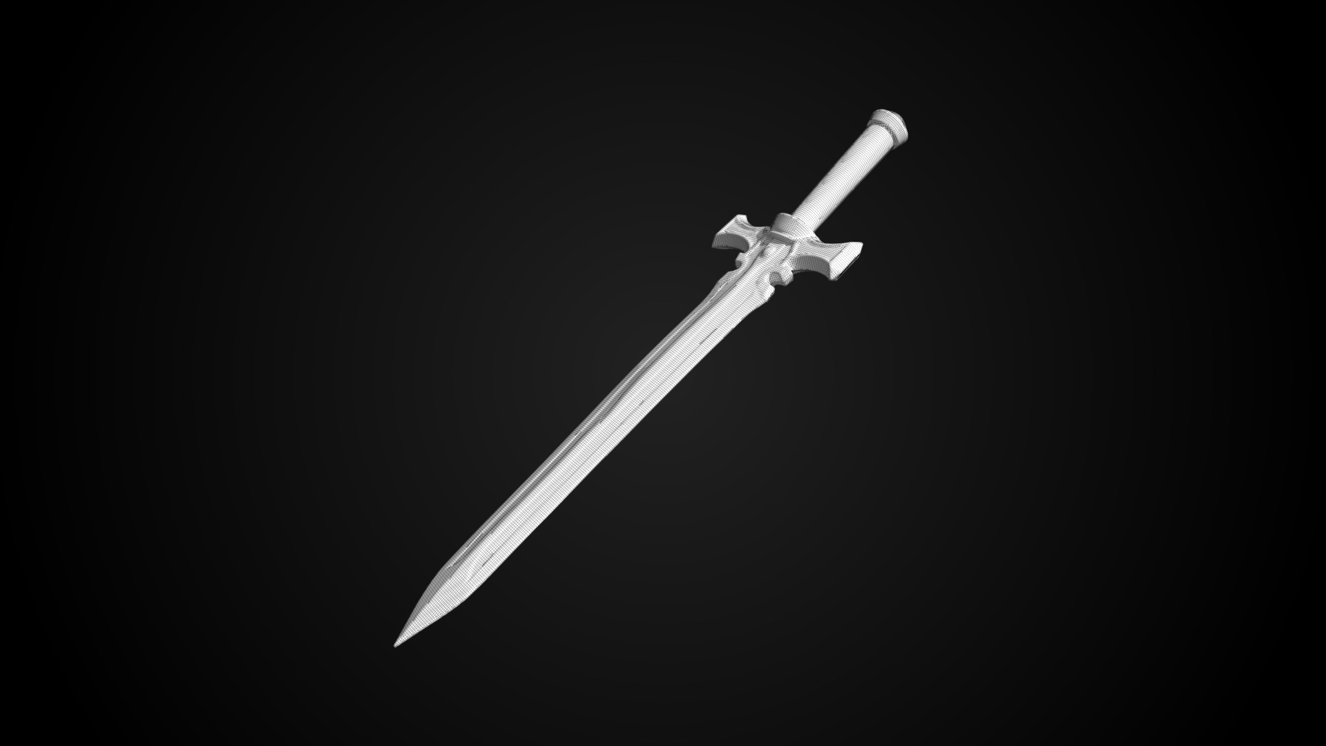 Stylized Sword - Crusader Blade Vow Cutter - Game Ready 3D model_12