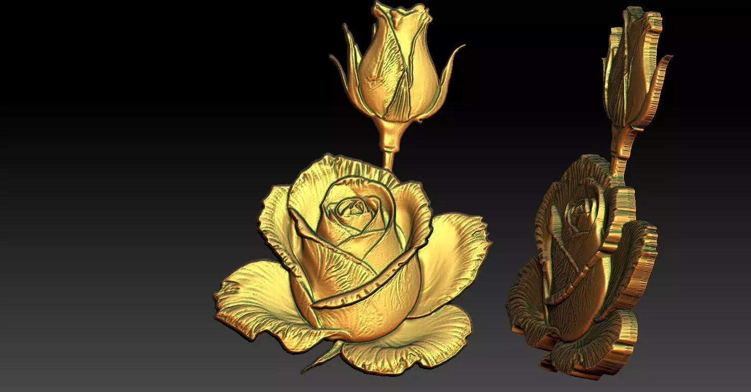 9 Rose CNC Relief Model 3D print model_0