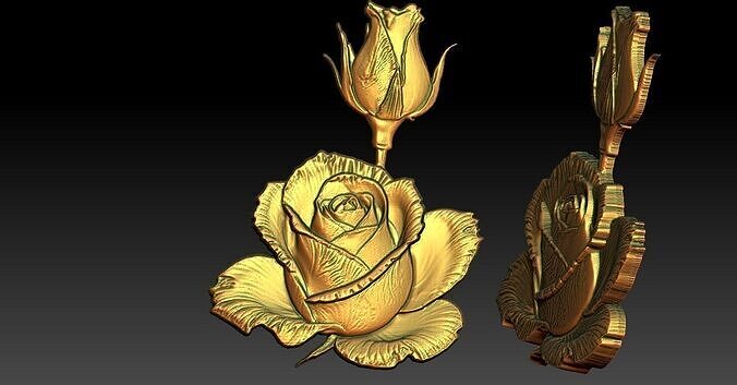 9 Rose CNC Relief Model 3D print model