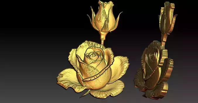 9 Rose CNC Relief Model 3D print model