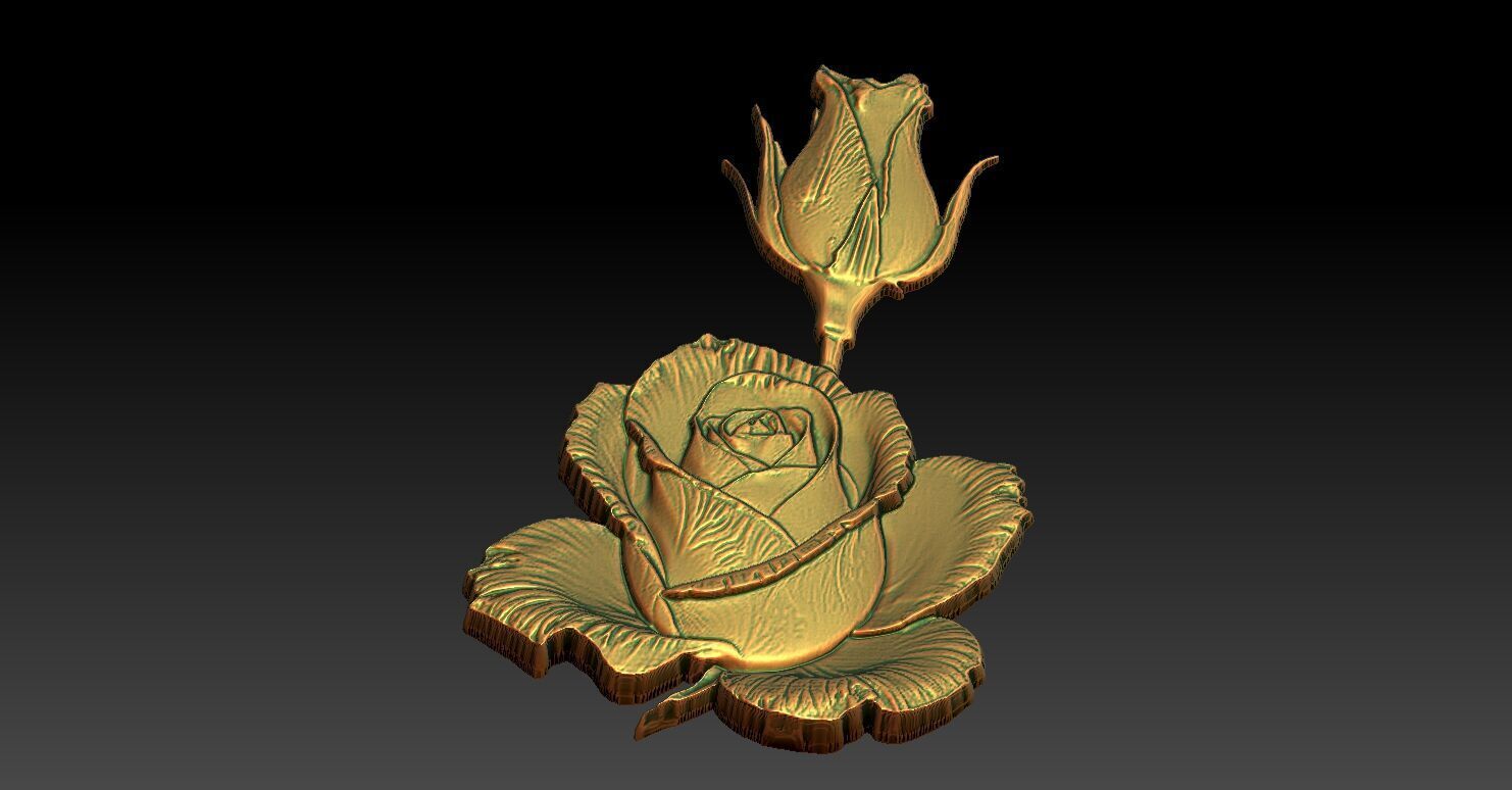 9 Rose CNC Relief Model 3D print model_5