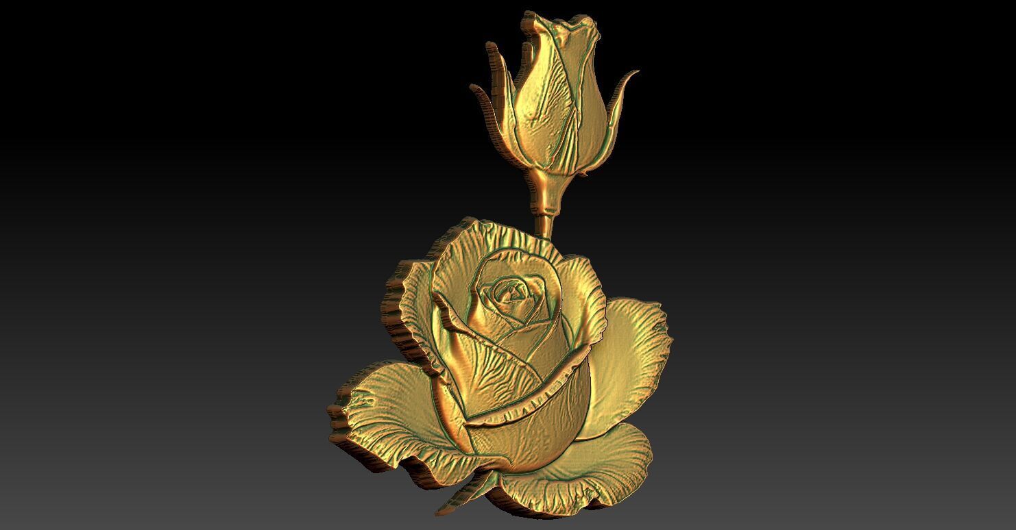 9 Rose CNC Relief Model 3D print model_2