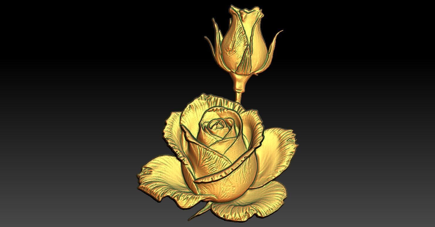 9 Rose CNC Relief Model 3D print model_1