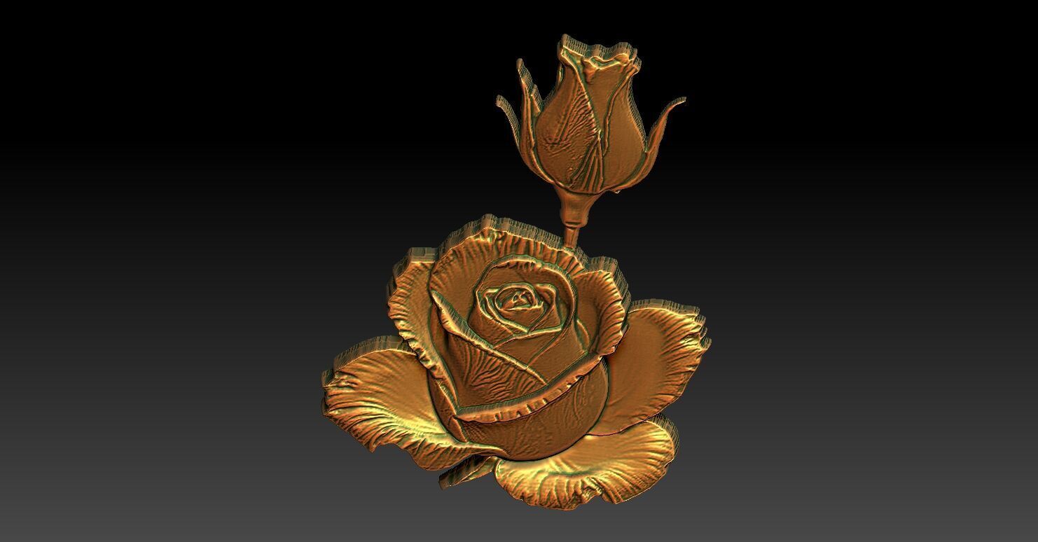 9 Rose CNC Relief Model 3D print model_4
