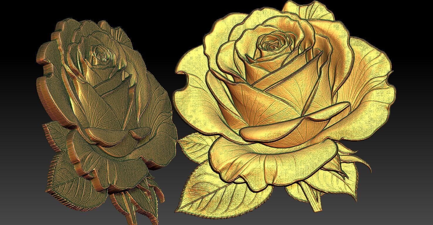 10 Rose CNC Relief Model 3D print model_7