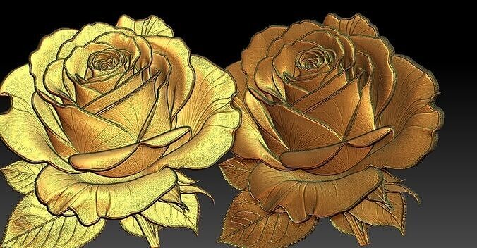 10 Rose CNC Relief Model 3D print model