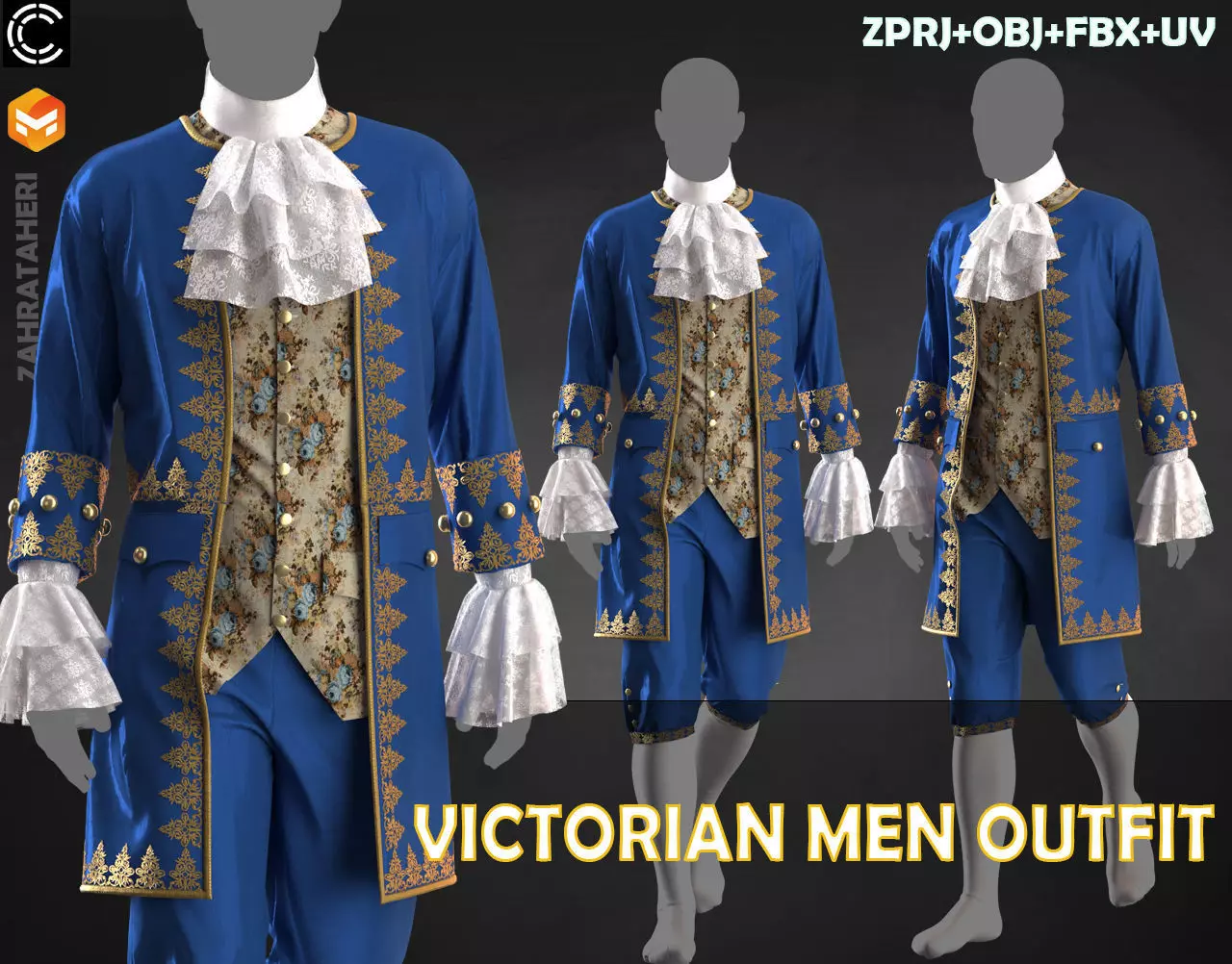 MEN VICTORIAN OUTFIT 3D model