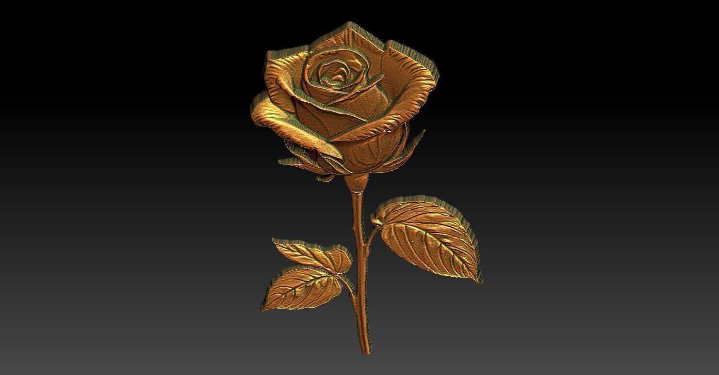 11 Rose CNC Relief Model 3D print model_5