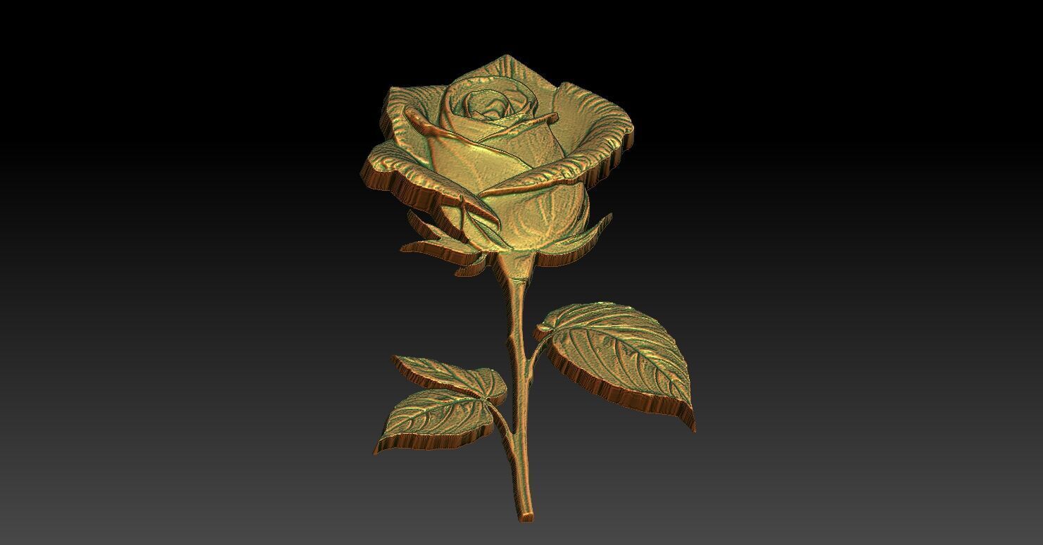 11 Rose CNC Relief Model 3D print model_6