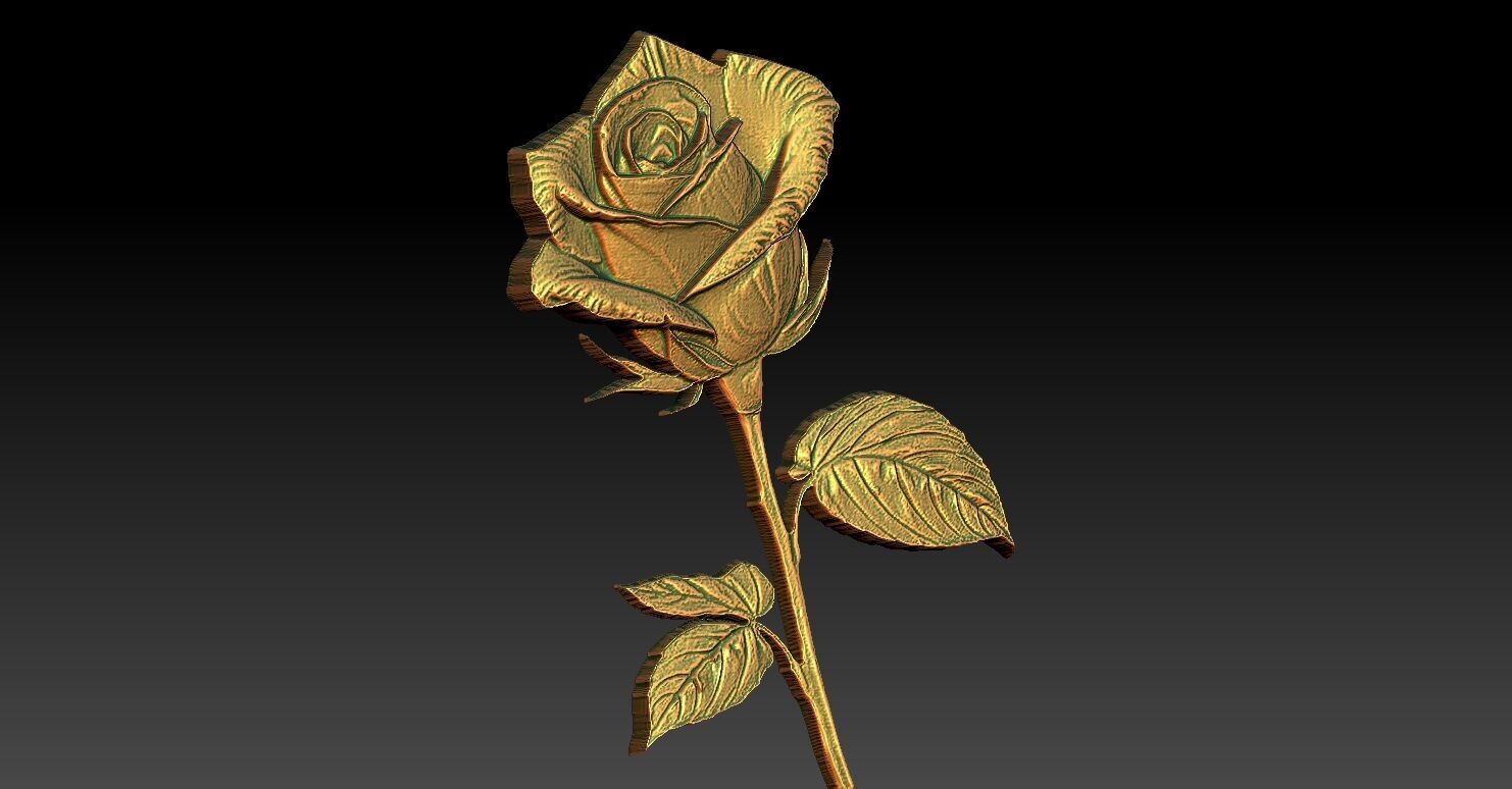11 Rose CNC Relief Model 3D print model_2