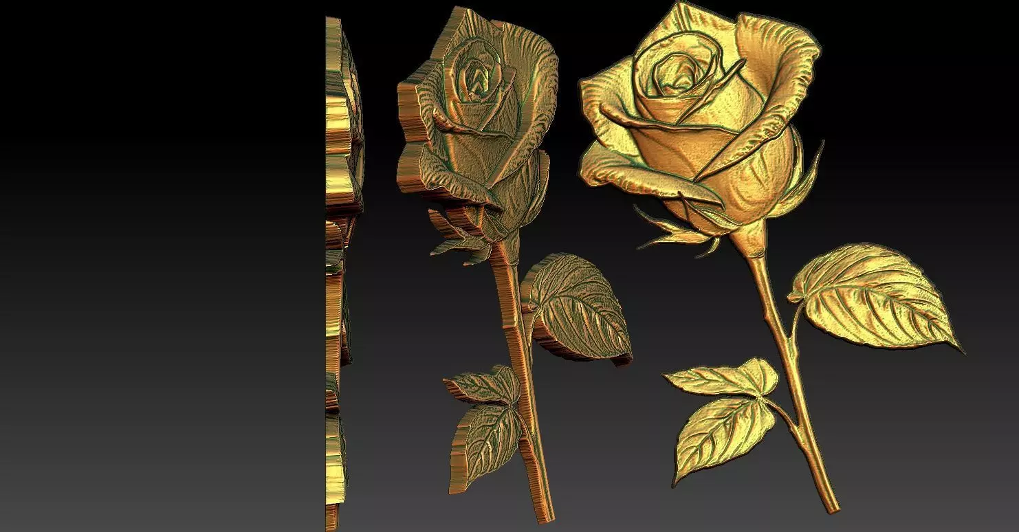11 Rose CNC Relief Model 3D print model_0
