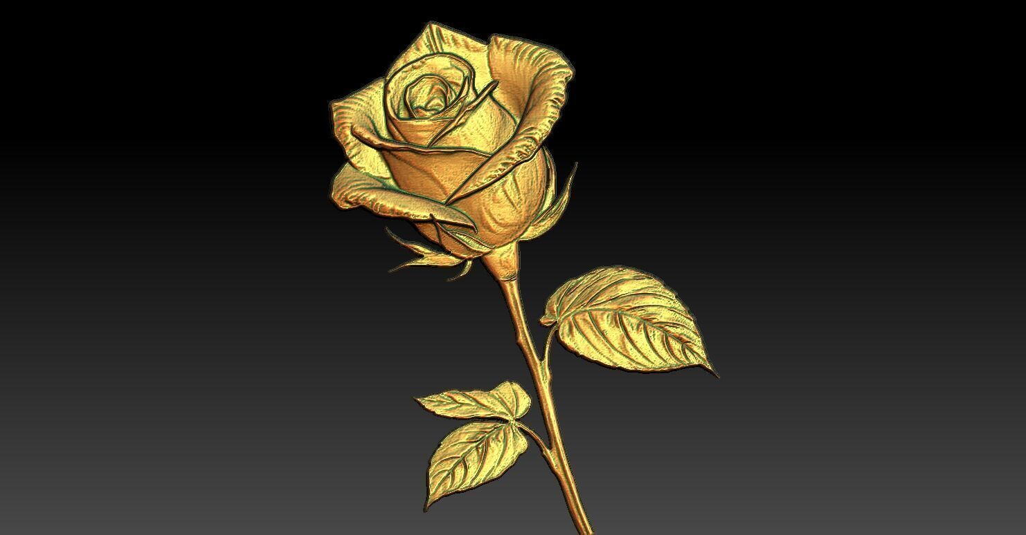 11 Rose CNC Relief Model 3D print model_1