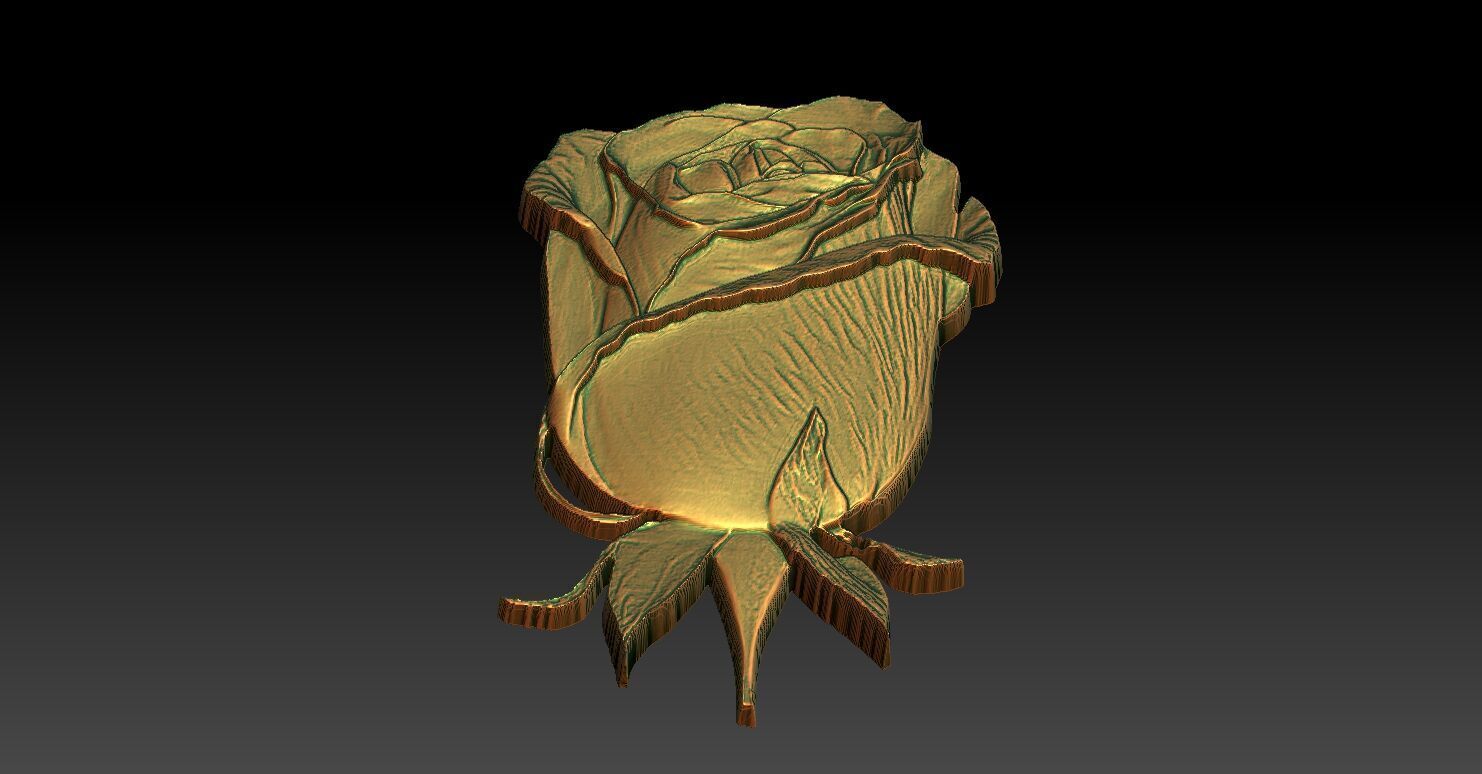 12 Rose CNC Relief Model 3D print model_4