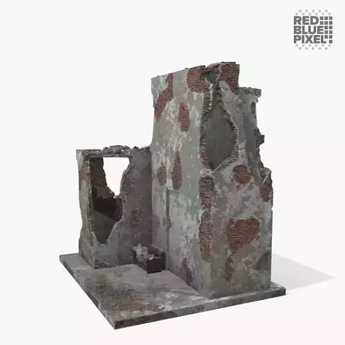 Broken Building 04 Low-poly 3D model