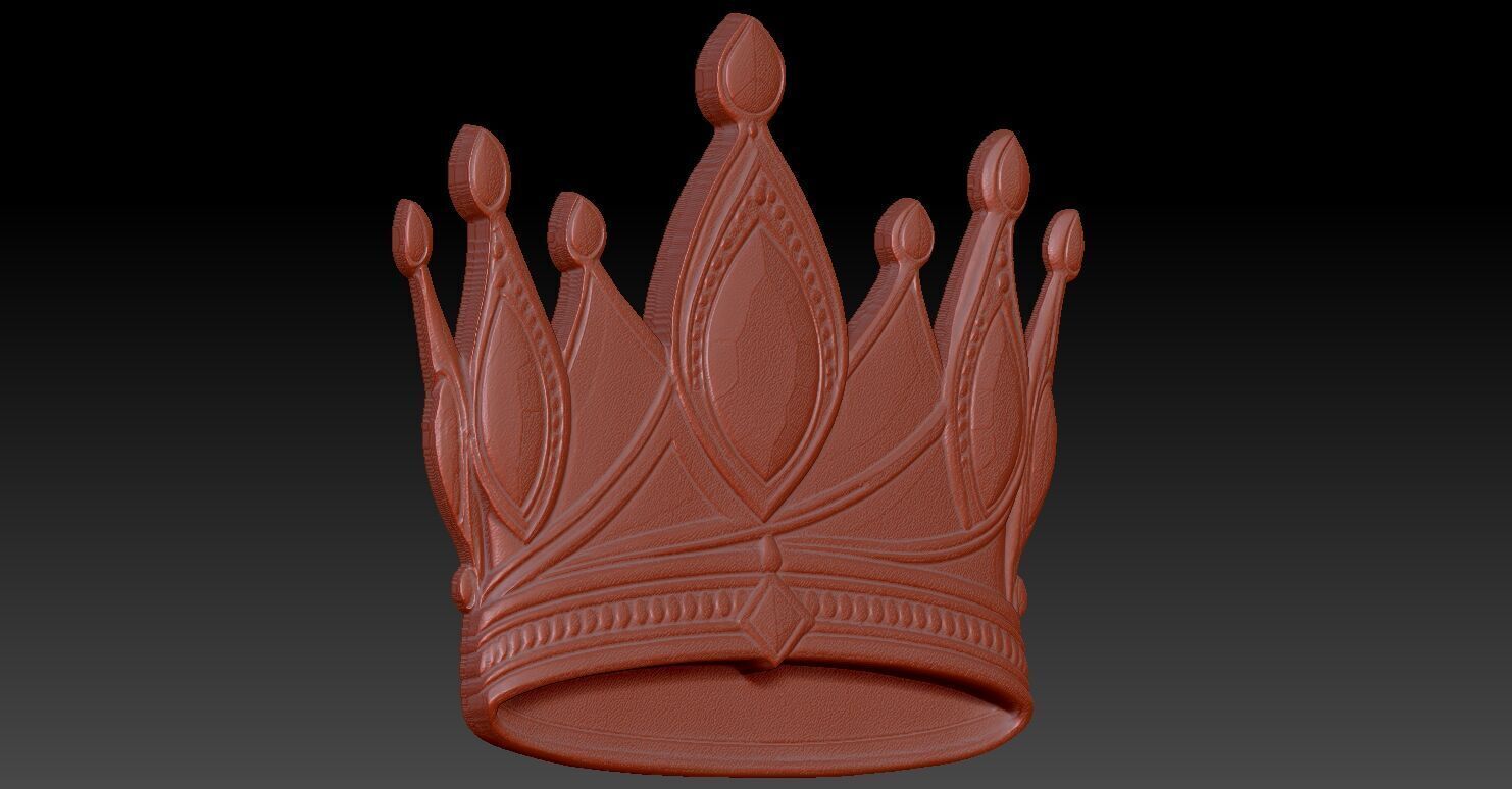 5 CROWN CNC Relief Model 3D print model_3
