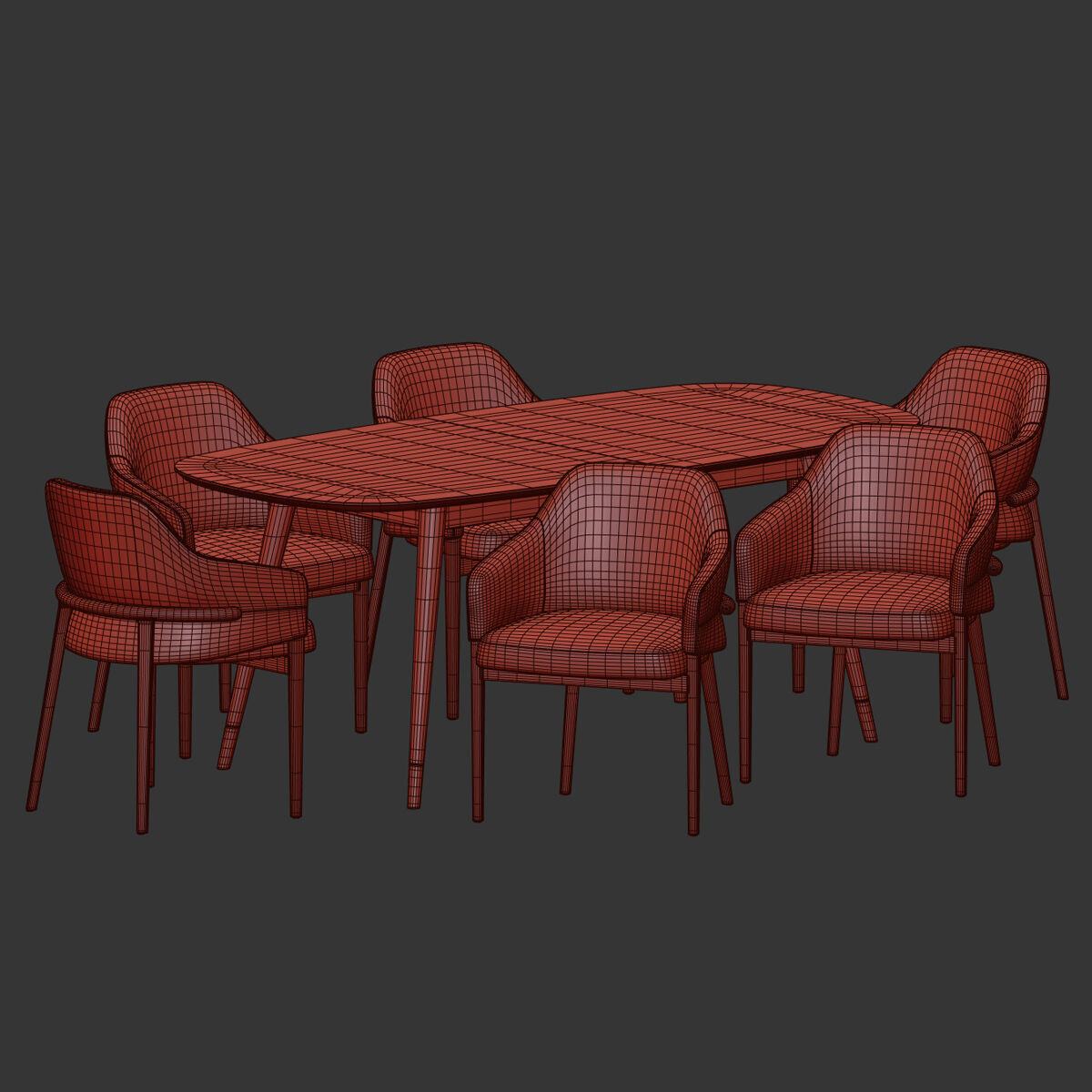Dining Set 13 3D model_1