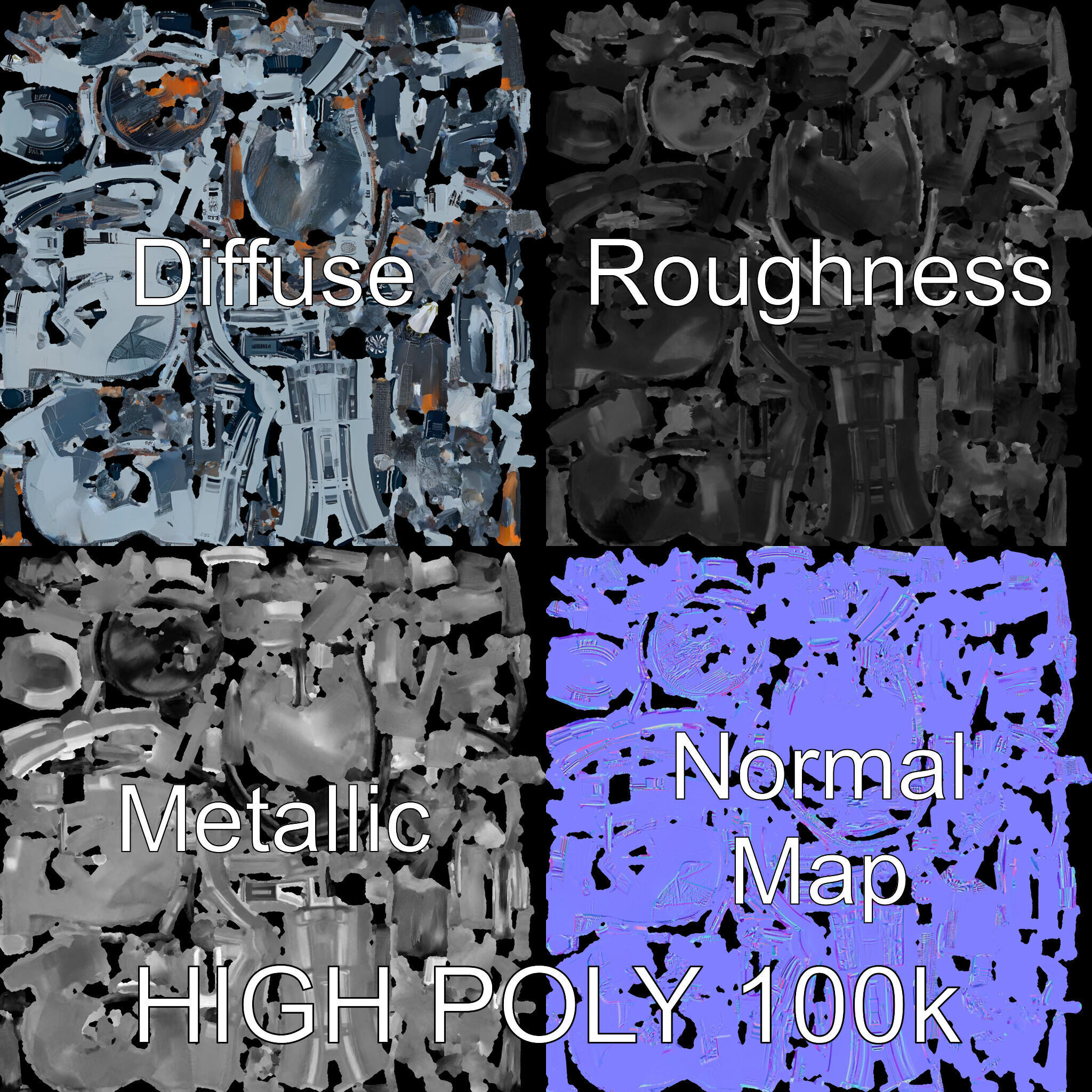 Futuristic City Globe Model Pack with Floating Architecture Low-poly 3D model_4