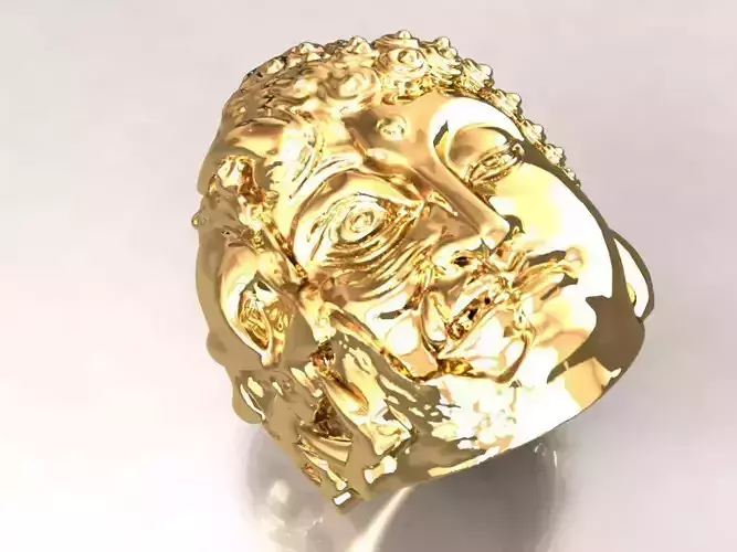 Buddhist rings 18k 3D